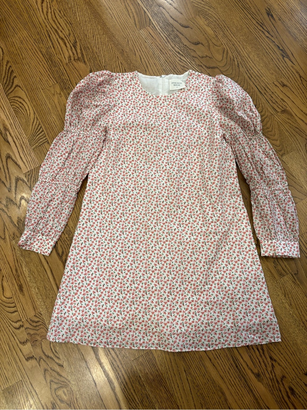 Floral Puff-Sleeve Mini Dress in Pink